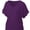 Deep Purple, variant on Womens Solid V-Neck Boat Neck Dolman Top with Side Shirring Drape Tunic Short Sleeve