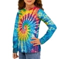 thumbnail image 2 of Jiueut Rainbow Tie Dye Long Sleeve Shirts for Girls 7-8 Kids Clothes Shirts Graphic Tees Crewneck Casual Sportswear Clothes for Teen Girls Winter Loose Children's Tops, 2 of 7