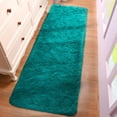 thumbnail image 4 of Alfombra Benron Soft para dormitorio, lavable, 60 x 180 cm, color verde azulado, 4 of 8