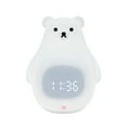 thumbnail image 2 of Reloj despertador con luz LED de oso blanco grande | Lámpara de noche infantil de gel de sílice | Función de repetición suave al tacto | Batería recargable | Lámpara de noche para niños | Dormit, 2 of 5