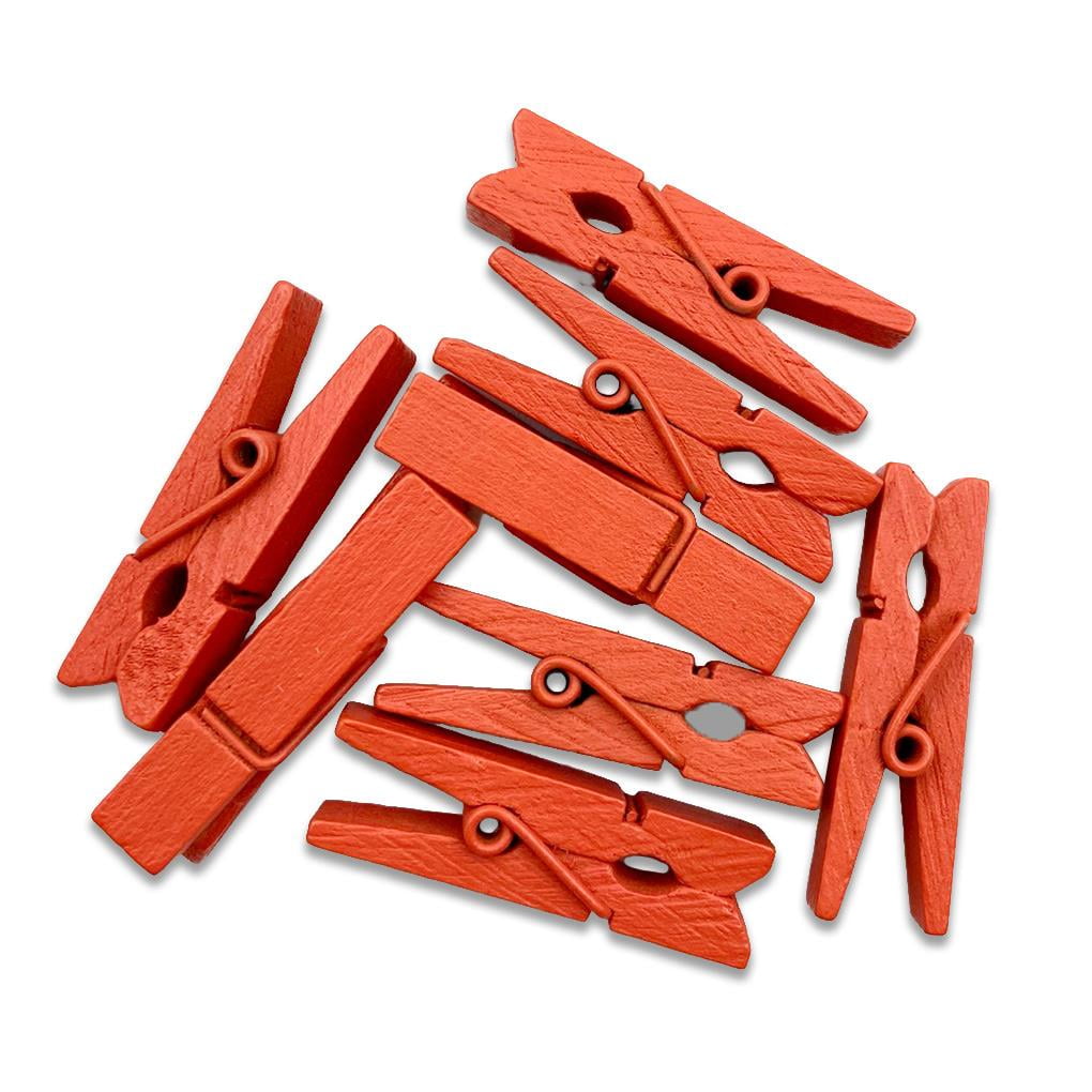Jdesun 50pcs Pink Wooden Small Clothespins Photo Clips Wood Paper Peg Pin Craft  Clips for Wall Hanging Pictures Clothing Jewelry Items