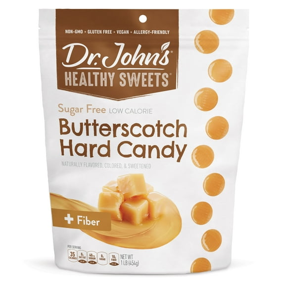 Dr. John's Healthy Sweets Sugar Free Butterscotch Hard Candies 100 Count 1 LB
