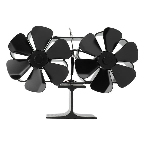 Ventilador de estufa Jadeshay de doble cabezal para chimenea Rendimiento sólido