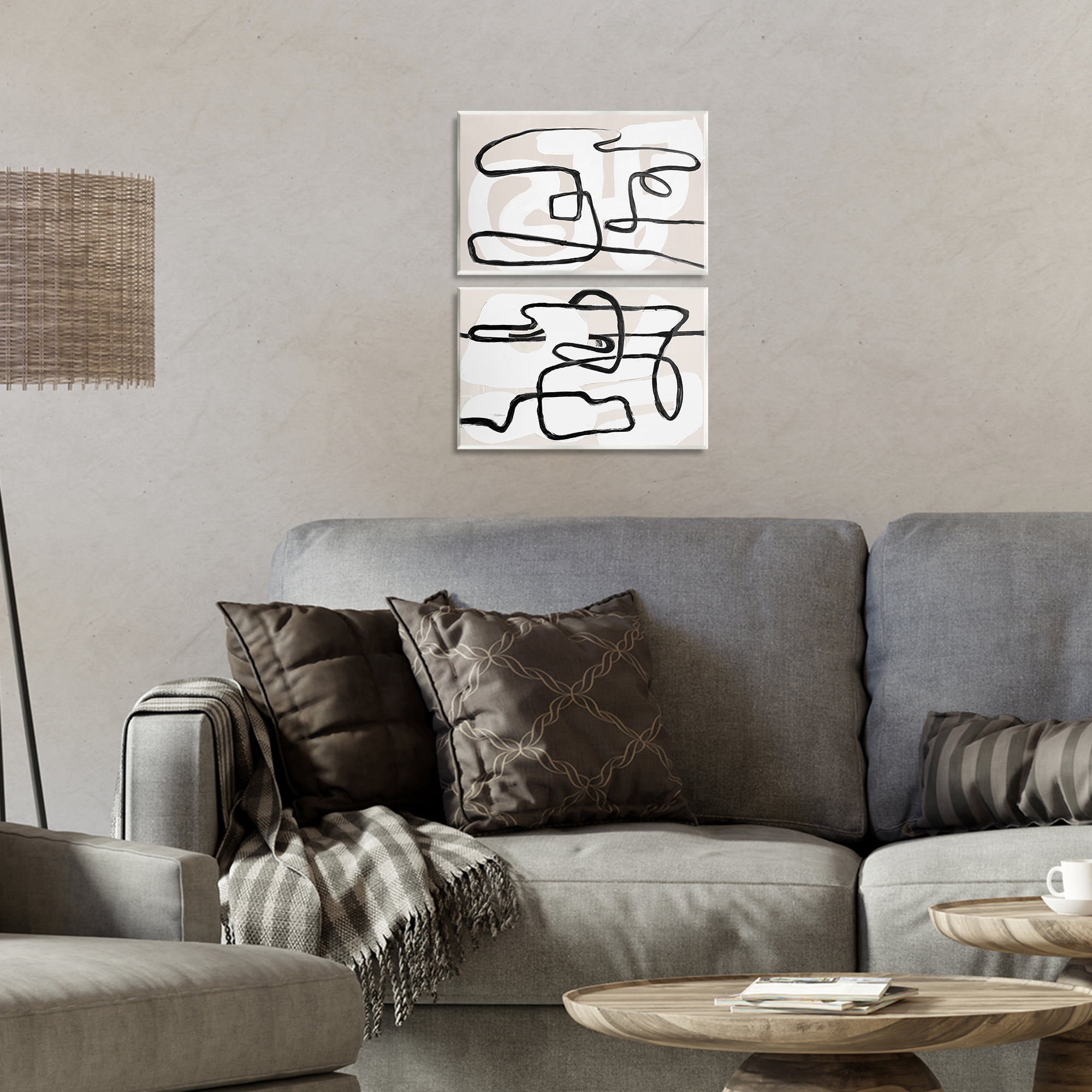 Stupell Industries Neutral Twists & Turns 2 Piece Wall Plaque Art Set, design by Lanie Loreth