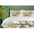 thumbnail image 4 of Ambesonne Music Duvet Cover Set, Treble Chef Halftone Motifs, 2-Calking, White Seal Brown, 4 of 7