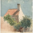 thumbnail image 2 of Hendrik van der Burgh 12x12 Gold Ornate Wood Frame and Double Matted Museum Art Print Titled - Study of a Brick House (C. 1779 - C. 1858), 2 of 4