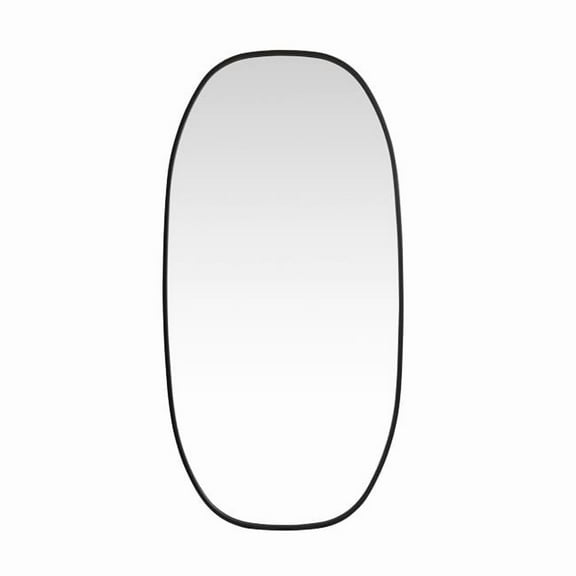 24 x 48 in. Metal Frame Oval Mirror, Black