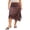 Light Brown, variant on LMLYSoH Women Skirt Elastic Waist Lace Patchwork Irregular Hem Side Slit Casual Going Out Skirts