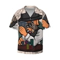 thumbnail image 2 of Lsque Pug Dog print Men's Cuban Collar Short Sleeve Shirt Summer Beachwear Casual Button Down Fashionable Vacation Leisure Shirt-Medium, 2 of 7