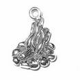 thumbnail image 1 of Sterling Silver 24" 1.2mm Box Chain 3D Camp Fire Pendant Necklace, 1 of 2