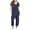 Navy, variant on Womens Overalls Loose Fit V Neck Plus Size Jumpsuits Summer Baggy Wide Leg Capri Pants One Piece Jumpsuit with Pockets Navy S