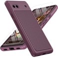 thumbnail image 1 of LAICAIW for Google Pixel 6a Phone Case: Dual Layer Protective Heavy Duty Cell Phone Cover Shockproof Rugged with Non Slip Textured Back-Military Drop Protection Bumper Tough (Burgundy Purple), 1 of 7