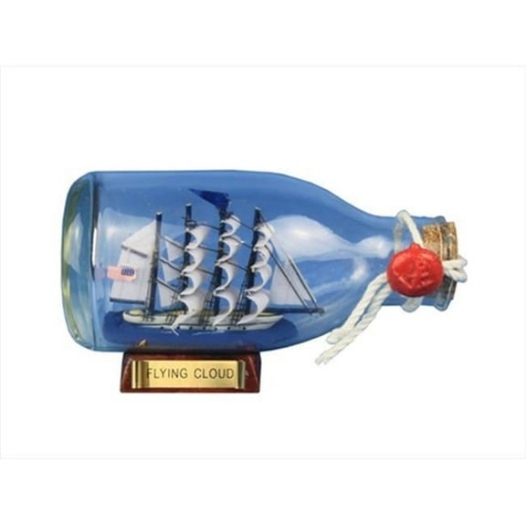 Handcrafted Model Ships FCBottle5 Flying Cloud Ship in a Glass Bottle 5 in. Decorative Accent