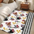 thumbnail image 4 of Area Rug for Living Room, Farmhouse Rooster Non-Slip Indoor Large Carpet for Bedroom/Dining Room, Country Watercolor Flowers Black Plaid Washable Low-Profile Rectangle Floor Runner Rugs - 4 x 6 Ft, 4 of 8