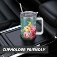 thumbnail image 7 of 40oz Pioneer Colorful Floral Stainless Steel Flip Straw Tumbler with Lid and Straw Spill Proof Travel Cup Double Wall Vacuum Insulated Coffee Mug with Handle White, 7 of 7
