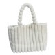thumbnail image 3 of Bolso de mano para mujer, de felpa, moderno, ligero, informal, de invierno, con asa, grande Blanco, 3 of 9