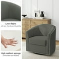 thumbnail image 2 of DREAMSIDEA Swivel Accent Chairs Set of 2,Oversized Linen Barrel Club Chair Upholstered Armchair for Living Room -Light Gray, 2 of 6