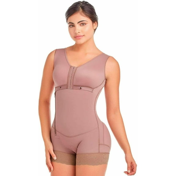 DELIÉ by Fajas- Women's DPrada Colombian Postpartum Girdle Full Body Shaper Cocoa, Medium