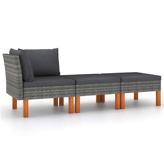 Conjunto de Lounge de Jardín Casafoyer en Poliratán con Madera Sólida de Eucalipto