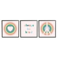 thumbnail image 2 of Stupell Industries Cute Always Be Kind Quote Rainbow Peace Sign Graphic Art Gray Framed Art Print Wall Art Set of 3, 12x12, by Daphne Polselli, 2 of 5