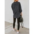 thumbnail image 3 of HOTAPEI Button Down Shirts for Women Casual Vintage V Neck Roll Up Long Sleeve Tops With Pockets, 3 of 4