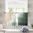 thumbnail image 3 of Sage Green Beach Semi Sheer Curtains 45 Inch Length 2 Panels Set, Farmhouse Coastal Ombre Sea Waves Art Sheer Kitchen Curtain Privacy Voile Window Curtain for Living Room Bedroom Rod Pocket Drapes, 3 of 7