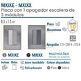 thumbnail image 2 of Apagadores Tipo Escalera Inoxium1ESilver 1Pza Apagador Escalera 125-250VCA 10A 50/60Hz Plateado Acero Inoxidable/PC., 2 of 3