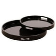 thumbnail image 4 of White Lacquer Round Wood Tray Set, 4 of 5