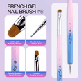 thumbnail image 5 of Ivy L Premium 2 Way Frech Manicure Gel Nail Brush and Dotting Tool - Pink Blue Wood Handle - Size 6, 5 of 7