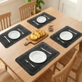 thumbnail image 3 of Placemats Set of 6 Leather Placemats for Kitchen Dining Table Decor Washable Waterproof Table Placemats Wipeable Table Mat Black 17.7*11.8inch, 3 of 6