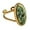 Green, variant on Geometric Oval Statement Ring for Women Gold-Toned Titanium Steel Retro Stone Adjustable Open Band Wrap Finger Rings Comfirm Fit Boho Vintage Wedding Engagement Jewelry