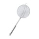thumbnail image 2 of Colador de colador de cucharón con cuchara ranurada de acero inoxidable, mango resistente al calor similar a la madera, gancho colgante, plata, grande para freír y fideos, 2 of 7