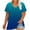 Blue, variant on Plus Size V Neck T Shirts Women Gradient Print Short Sleeve Tops Casual Summer Tshirts Loose Fit Tee