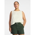 thumbnail image 2 of Time and Tru Women’s Linen Blend Sleeveless Top, Sizes XS-XXXL, 2 of 6