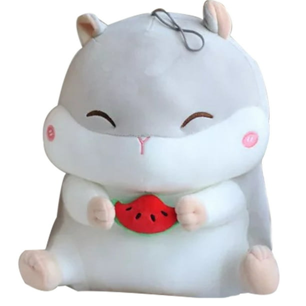 Bewildely Almohada de hámster, juguete de peluche de algodón, cojín de muñeco de peluche suave, regalo de dibujos animados, Animales de peluche y juguetes de peluche gris 23cm