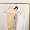 thumbnail image 3 of 10 Pack Wooden Hangers Solid Wood Coat Hangers with Rotating Hooks and Pant Bar for Shirts Jackets Dresses Suits Closet Organization Heavy Duty Clothes Hangers, 3 of 3