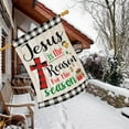thumbnail image 3 of Christmas Garden Flag 28x40 Double Sided, Burlap Large Jesus is The Reason for The Season Garden Yard Flags for Xmas Merry Christmas Winter Outside Outdoor House Decor (ONLY FLAG), 3 of 6