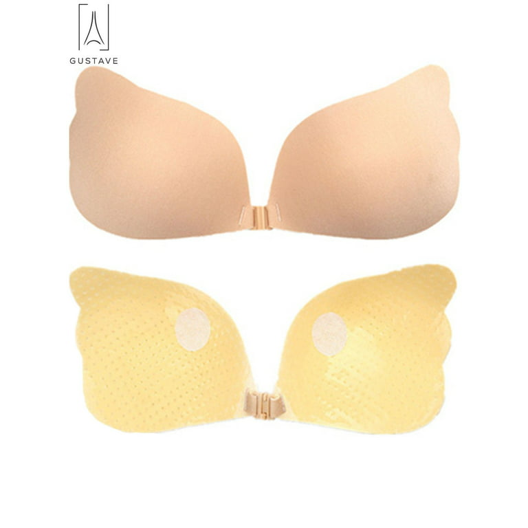 GustaveDesign 2 Pack Women Push Up Strapless Invisible Bra