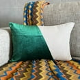 thumbnail image 5 of The HomeCentric Green Pack of 2, 12"x16" (30x40 cm) Lumbar Pillow Cover, Velvet Patchwork & Color Blocking Oblong Pillow, Patchwork Pattern Modern Style - Velutinous Green, 5 of 10