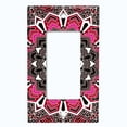 thumbnail image 5 of Metal Light Switch Plate Cover Mandala Pink Black Flower Tile Pattern MDL061, 5 of 13