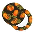thumbnail image 2 of Kll Orange Pumpkin Autumn Maple Falling Leaves Round Bar Chair Cushion Cover 13 Inch,Bar Stool Protector With Elastic, Soft Washable, 2 of 7