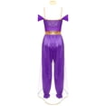 thumbnail image 4 of iiniim Women Arabian Princess Sequins Belly Dance Jumpsuits Halloween Party Purple 3XL, 4 of 7