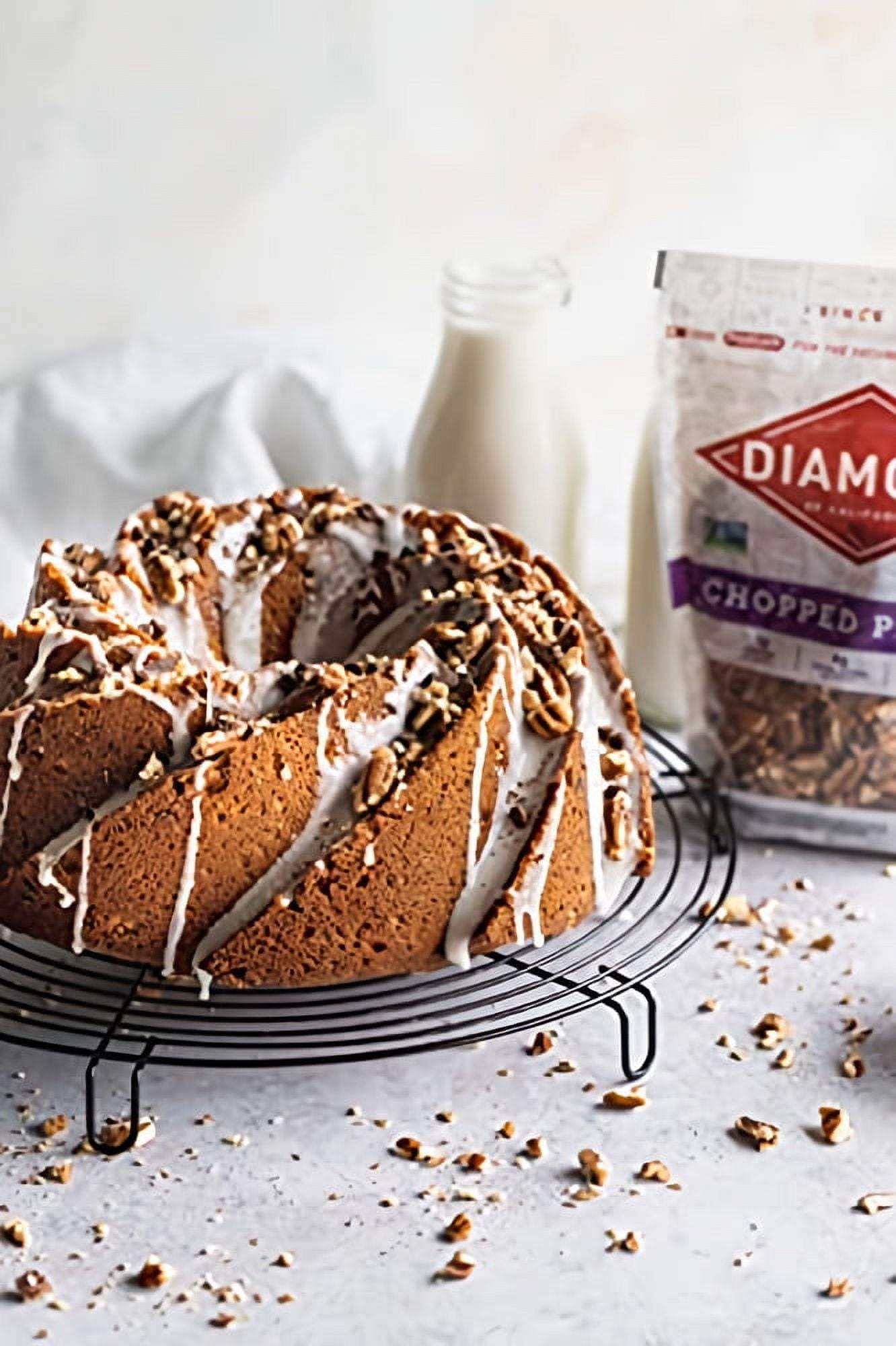 Diamond of California Diamond Pecan Chopped 8 oz (Pack of 3)