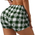 thumbnail image 2 of Naloa Green White Christmas Tree Lumberjack Plaid Biker Shorts for Women Seamless Scrunch Short Women’s Yoga Shorts for Gym Running Sport Shorts - Small, 2 of 9