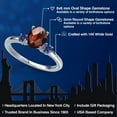 thumbnail image 2 of Gem Stone King 14K White Gold Red Garnet and Blue Created Sapphire Engagement Ring for Women | 1.81 Cttw | Oval Checkerboard 8X6MM | Gemstone January Birthstone | Size 7, 2 of 6