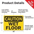 thumbnail image 2 of Wet Floor OSHA Caution Aluminum Sign 14 Inch x 10 Inch - 10 Pack, 2 of 8