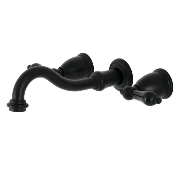 Kingston Brass KS3120PKL Duchess Double-Handle Wall Mount Bathroom Faucet, Matte Black