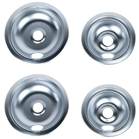 Certified Appliance Accessories 50001-C Chrome Style A 2 Large 8" & 2 Small 6" Replacement Drip Bowls For Whirlpool, Kenmore, Frigidaire & Maytag Electric Ranges