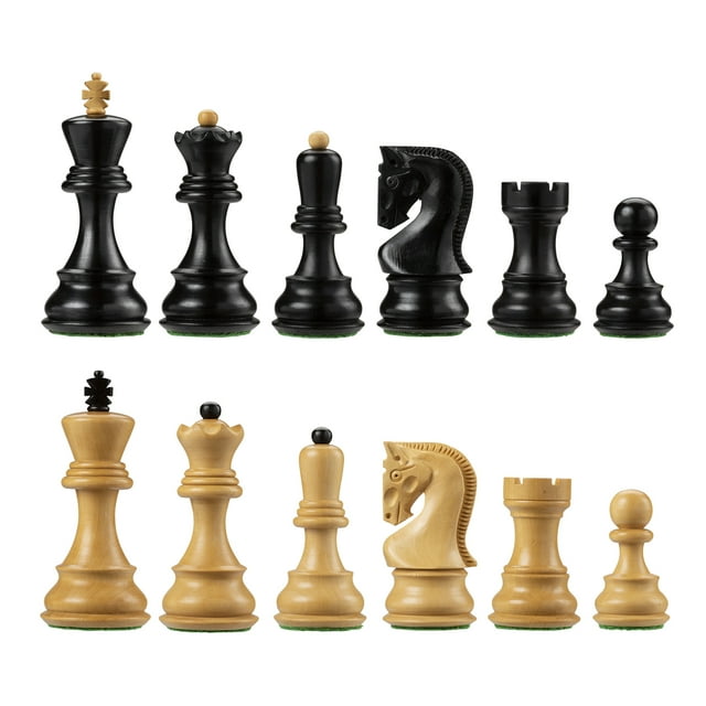 Bobby Fischer Pièces d'Échecs Zagreb - Ébène/bois - 3.75 Pouces King