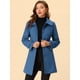 thumbnail image 2 of Abrigo De Invierno Con Botón Delantero Y Cuello Peter Pan Para Mujer Azul Marino L, 2 of 6